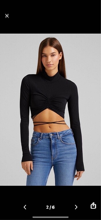 Zara Bershka İp Bağlamalı İpli Body Bluz