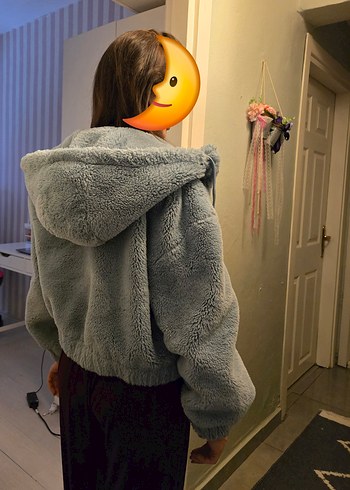 Berskha Mavi Peluş Mont - Görsel 6