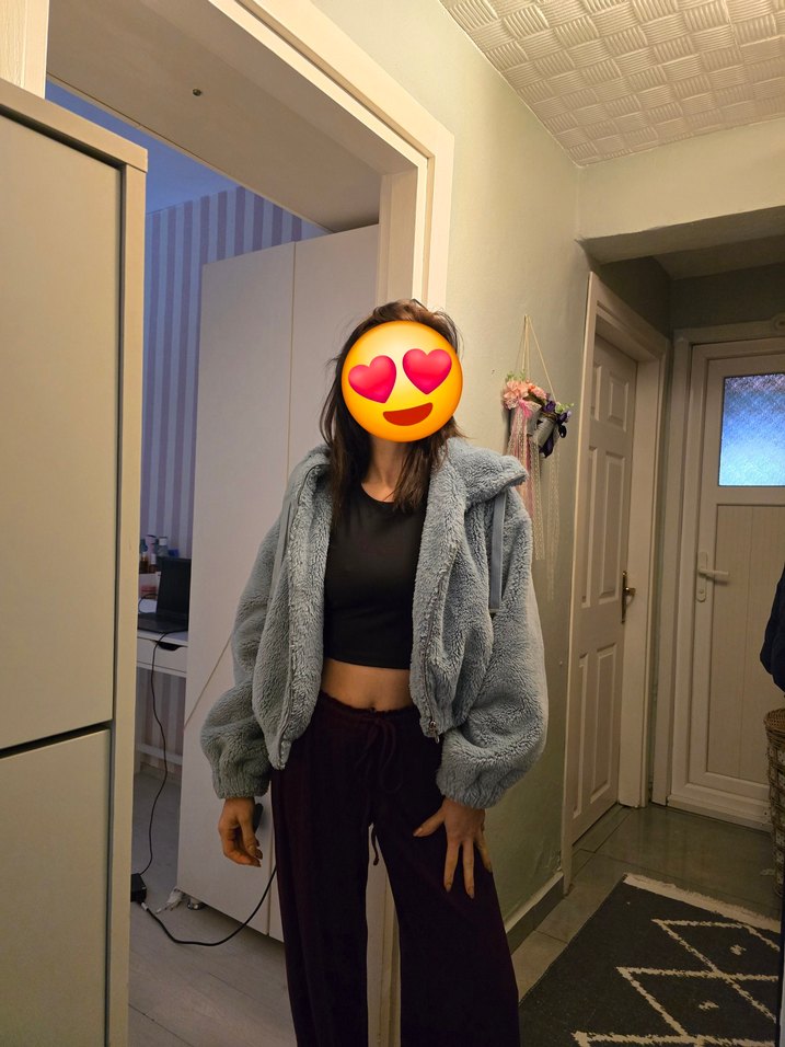 Berskha Mavi Peluş Mont - Görsel 2