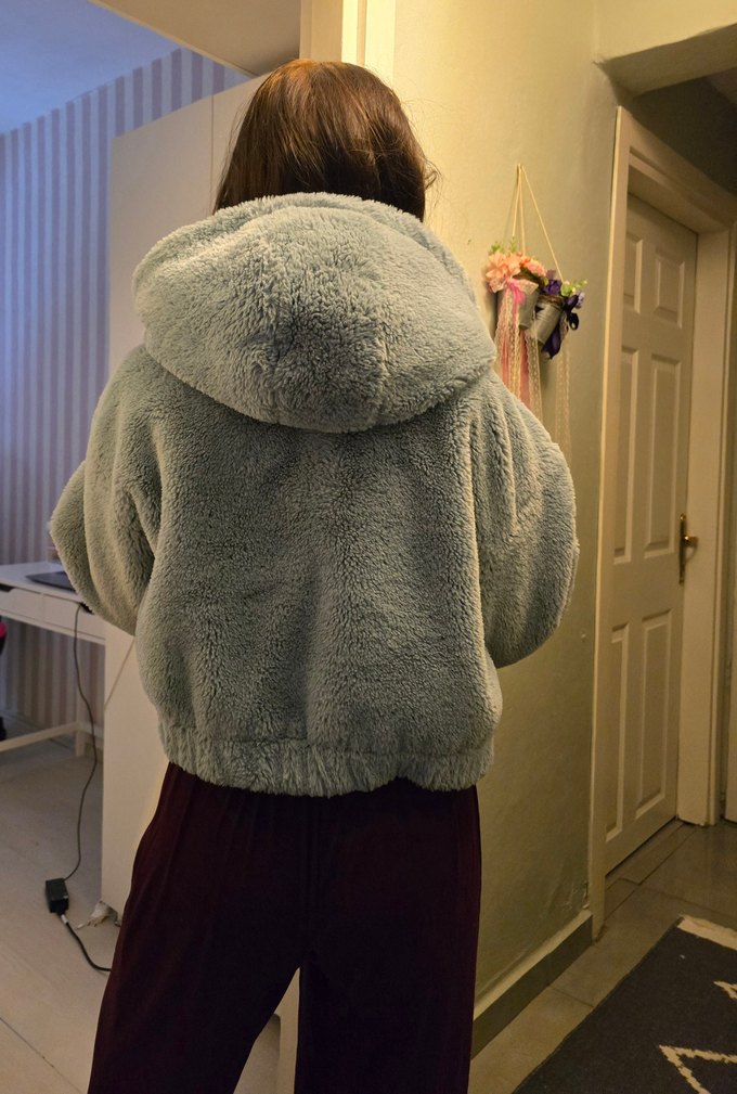 Berskha Mavi Peluş Mont - Görsel 3