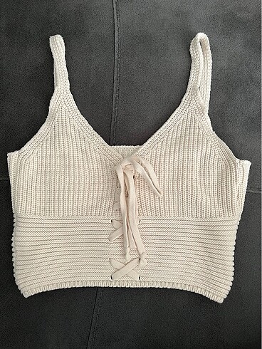 Örme crop bluz