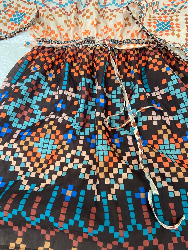 Boncuk Detaylı Bağcıklı Mini Bohem Tunik - Görsel 4