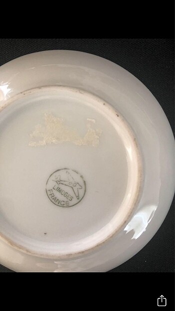 Beden lacivert Renk Limoges damgalı tabaklar