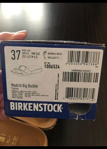 37 Beden kahverengi Renk Orjinal birkenstock terlik big buckle 