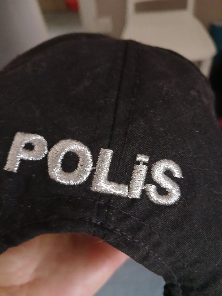 Siyah Polis Nakışlı Erkek Şapka - Görsel 2