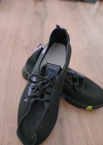 Siyah üzerine Mor Kadın Spor Ayakkabı - Görsel 7