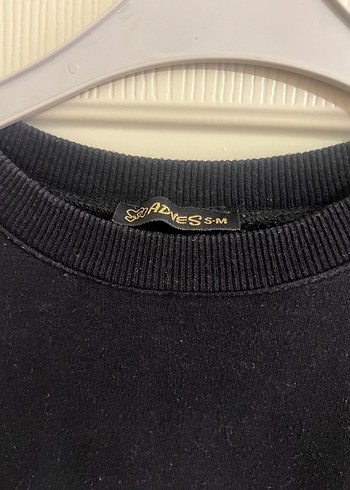 Siyah Uzun Kollu Oversize Sweatshirt - Görsel 3