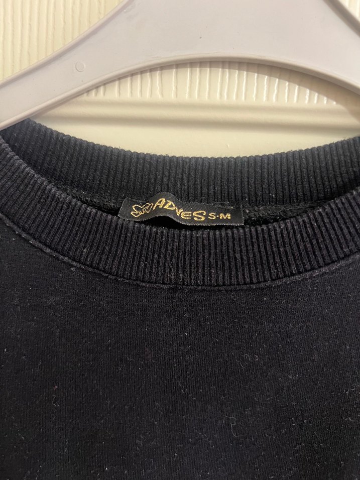 Siyah Uzun Kollu Oversize Sweatshirt - Görsel 3