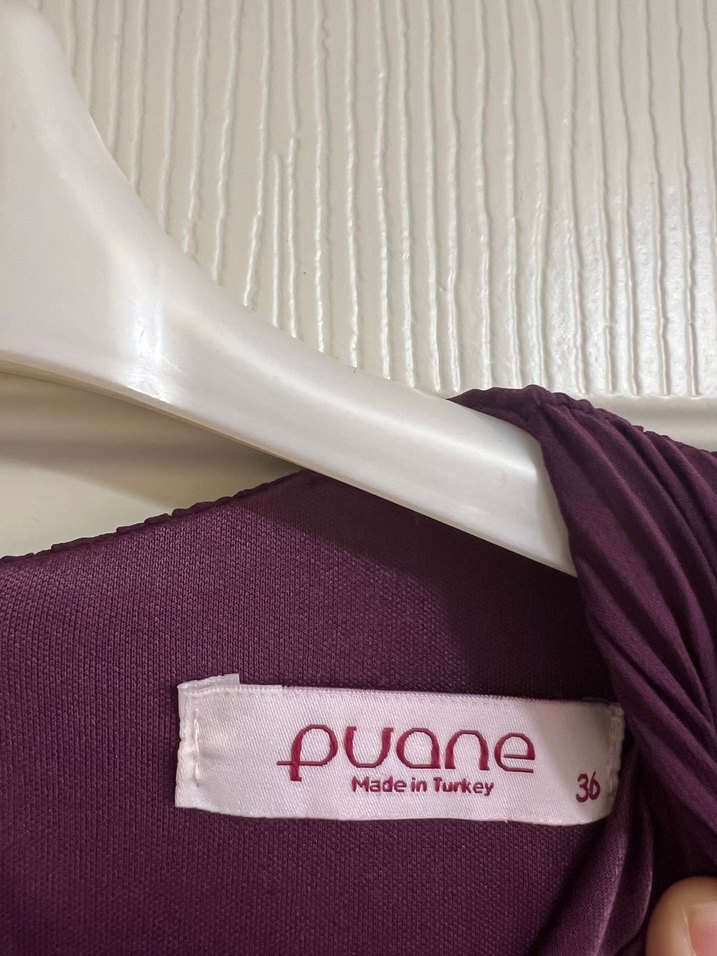 Kadın Mor Piliseli Uzun Elbise - Görsel 2