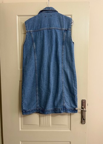 Düğmeli Kolsuz Denim Ceket - Görsel 3