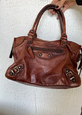  Beden orijinal balenciaga kuzu derisi vintage kızıl kahve midi