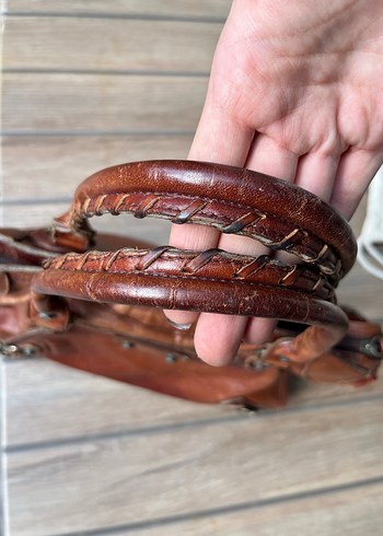  Beden kahverengi Renk orijinal balenciaga kuzu derisi vintage kızıl kahve midi