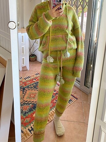 Zara örgü - örme - triko tiedye batik pantolon sweatshirt kazak takım