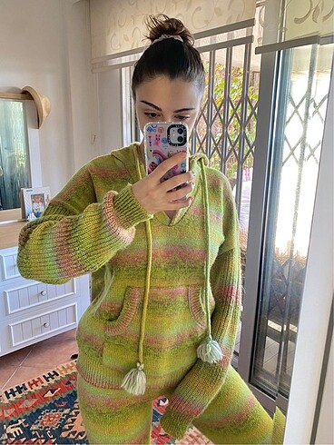 s Beden örgü - örme - triko tiedye batik pantolon sweatshirt kazak takım