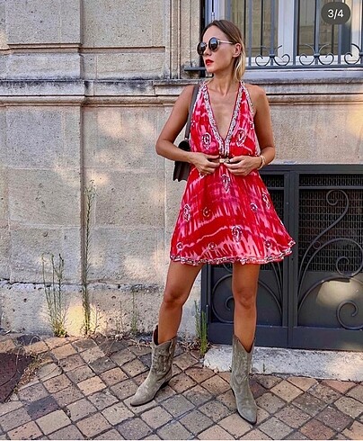 m Beden zara parlak pullu batik bohem mini elbise