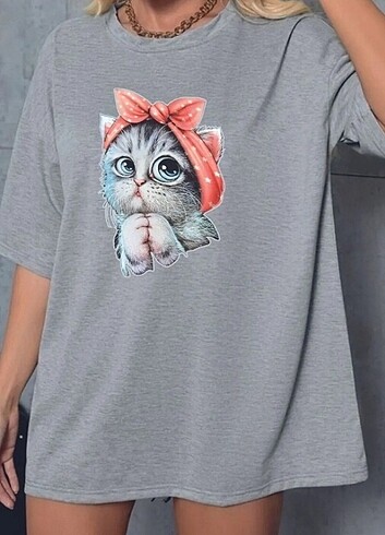 Diğer KEDİ BASKILI TİŞÖRT