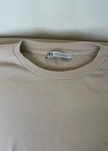 Bej Keten Kadın Kısa Kollu Tişört - Görsel 2