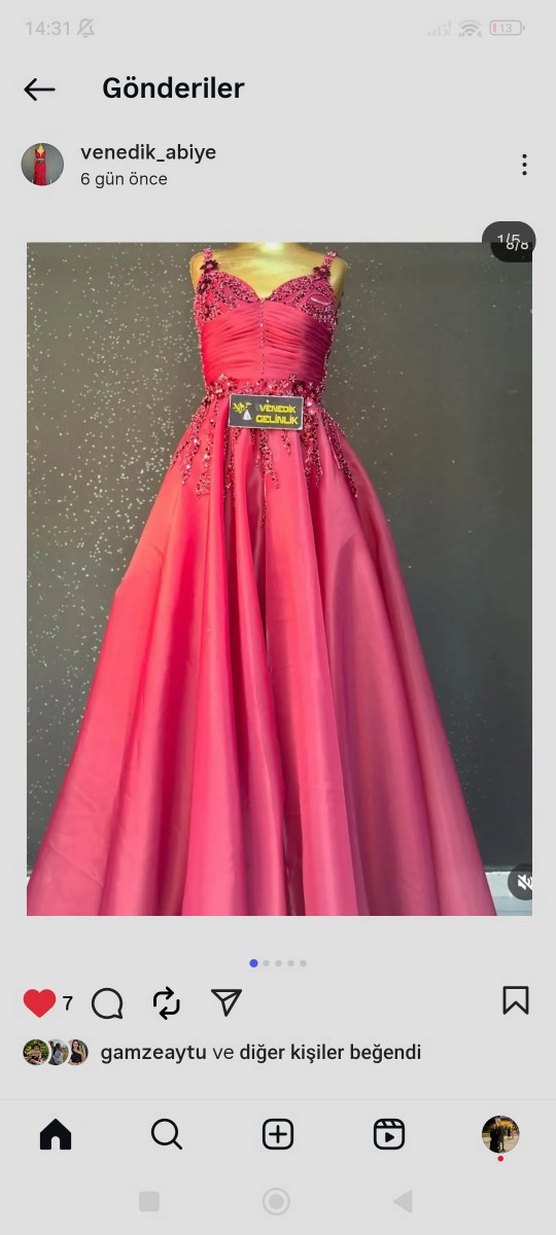 Bordo Boncuk İşlemeli Uzun Abiye Elbise - Görsel 5