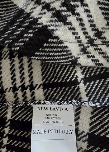 Düğmeli Uzun Bohem ekose Kadın kaban - Görsel 4