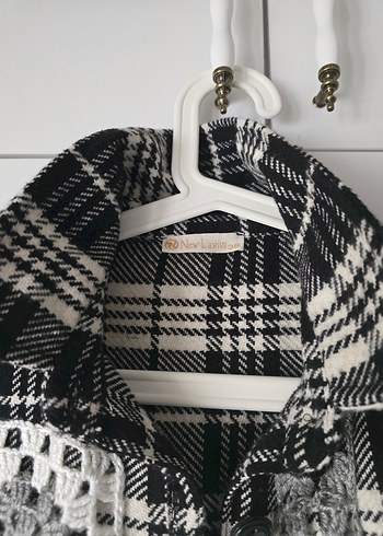 Düğmeli Uzun Bohem ekose Kadın kaban - Görsel 3