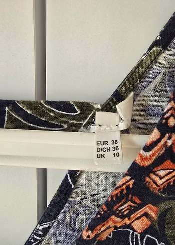 H&M V Yaka Desenli Kolsuz Bohem Bluz