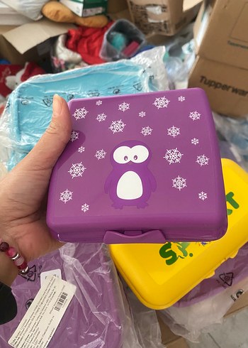 Mor Penguen Desenli Renkli Çocuk Kutusu