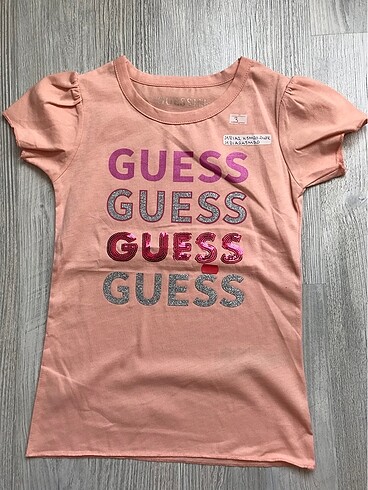 7 Yaş Beden pembe Renk Guess kız çocuk tişört