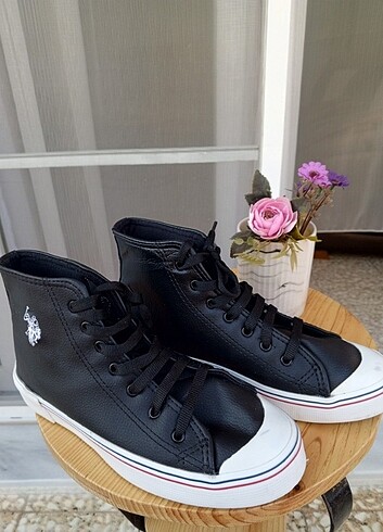 39 Beden Us Polo Assn Siyah Deri Converse