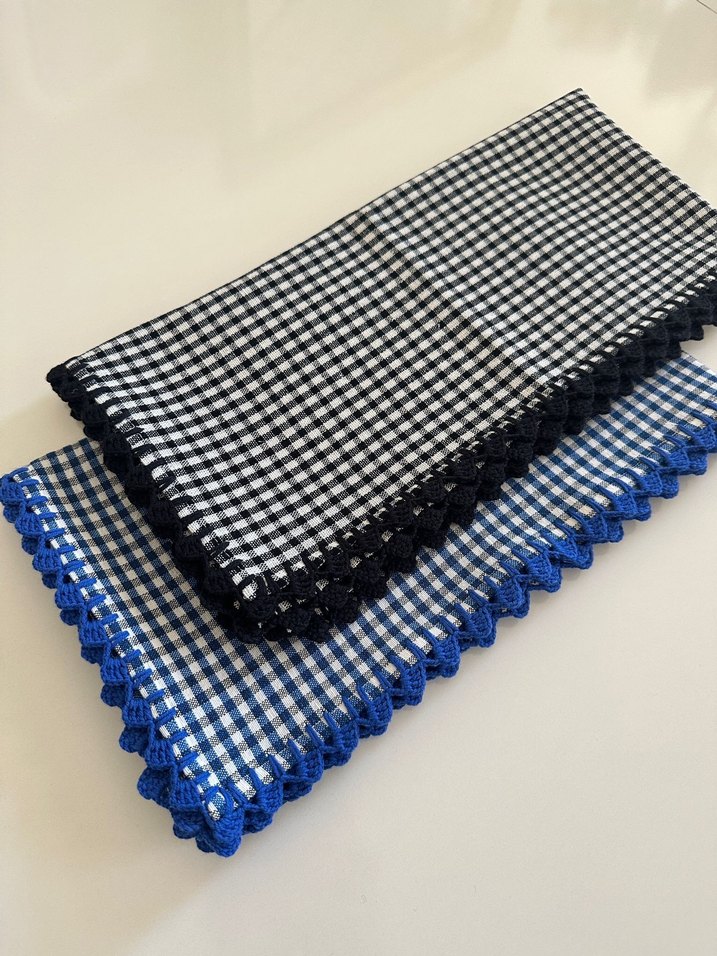 Nakışlı Kareli Masa Örtüsü Seti - Görsel 3