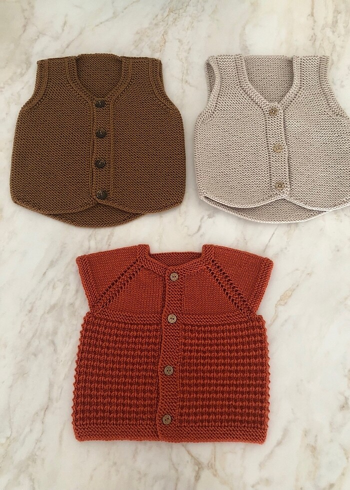 200? den başlayan,kargoya hazır el örgü bebek yelekleri - Görsel 2