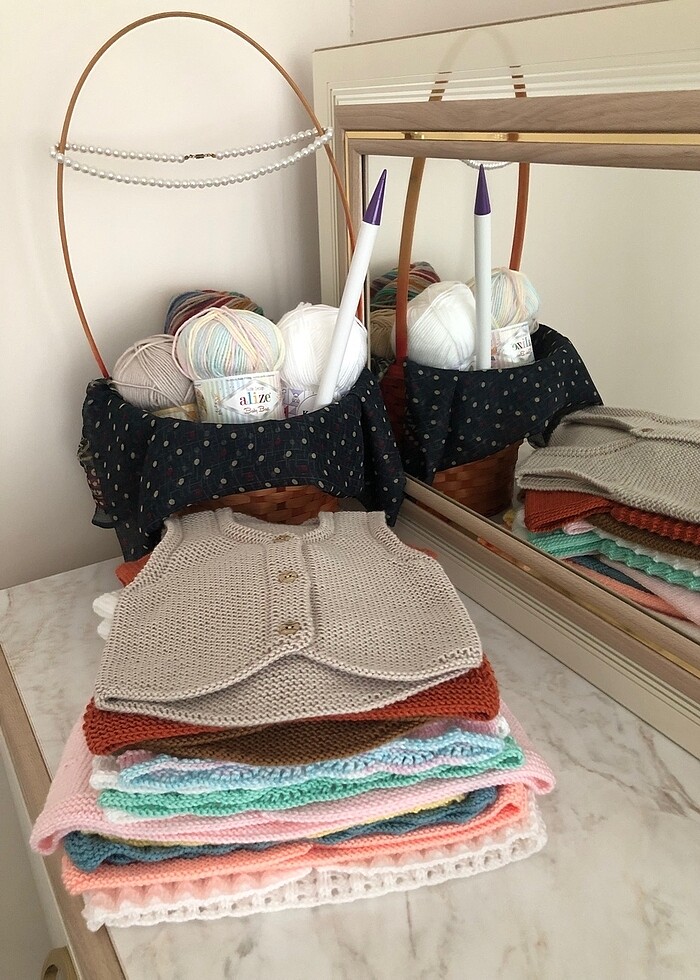 200? den başlayan,kargoya hazır el örgü bebek yelekleri - Görsel 4