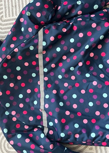 Kız Çocuk Çok Renkli Puantiyeli Fermuarlı Mont - Görsel 4