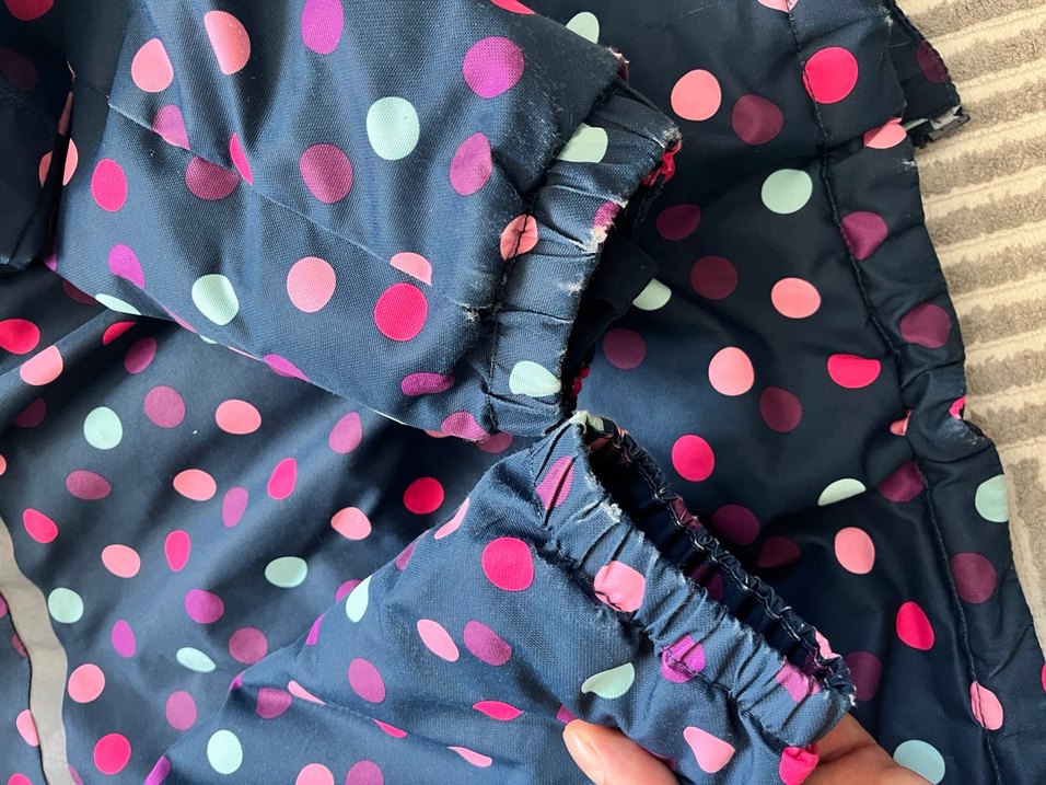 Kız Çocuk Çok Renkli Puantiyeli Fermuarlı Mont - Görsel 5