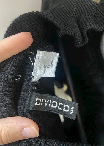 H&M Kadın Siyah Boğazlı Fitilli Triko Kazak - Görsel 2