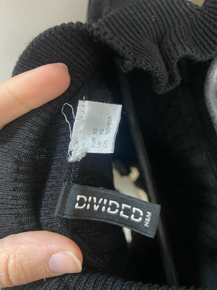 H&M Kadın Siyah Boğazlı Fitilli Triko Kazak - Görsel 2