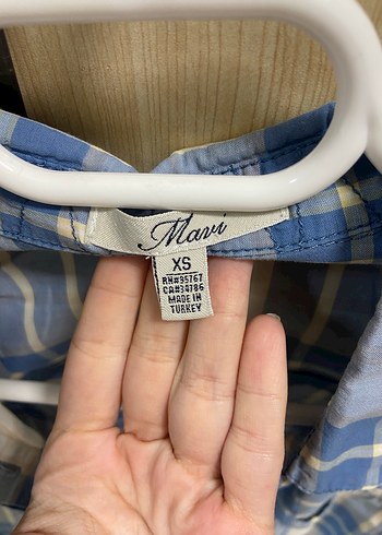 Mavi Ekoseli Uzun Kollu Kadın Gömlek - Görsel 2