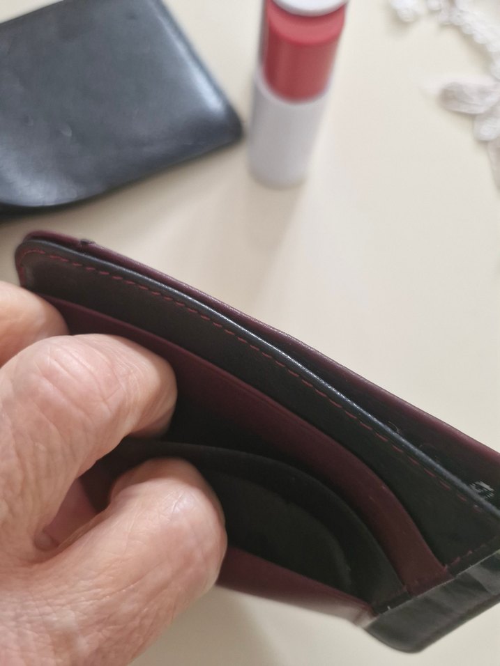 Siyah Bordo Deri Erkek Cüzdan siyah ücretsiz - Görsel 4