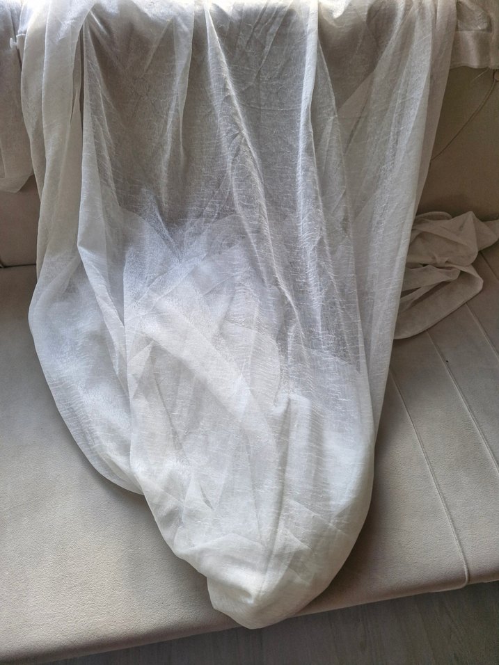 İşlemeli Beyaz Perde balkon tülü dar - Görsel 2