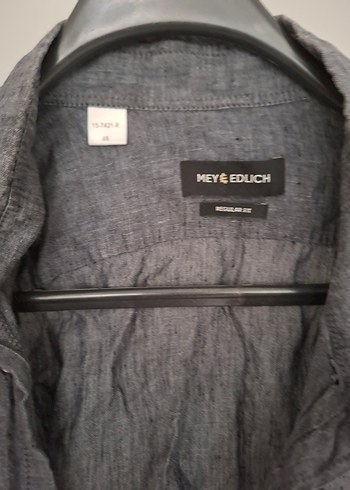 Gri Keten Erkek Gömlek, Rahat Kesim, Uzun Kollu - Görsel 3