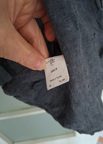 Gri Keten Erkek Gömlek, Rahat Kesim, Uzun Kollu - Görsel 5