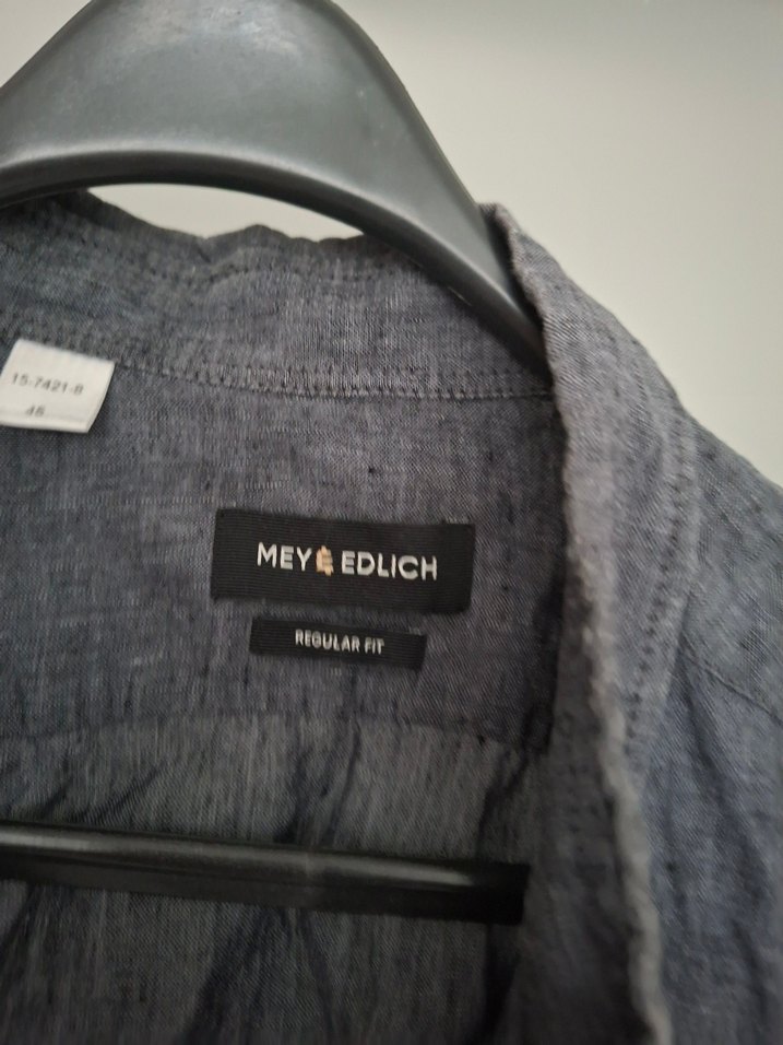 Gri Keten Erkek Gömlek, Rahat Kesim, Uzun Kollu - Görsel 2