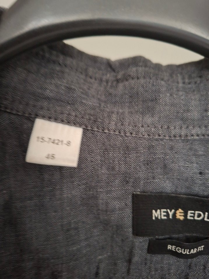 Gri Keten Erkek Gömlek, Rahat Kesim, Uzun Kollu - Görsel 4