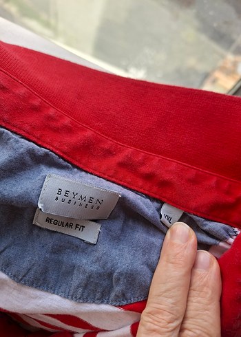 Kırmızı Çizgili Kısa Kollu Polo Tişört - Görsel 3