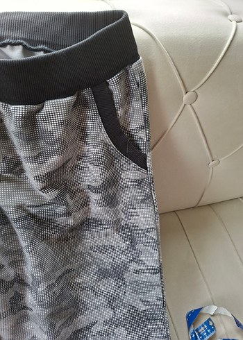 Erkek Gri Kamuflaj Desenli Rahat Kesim Eşofman - Görsel 4