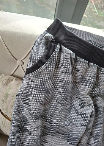 Erkek Gri Kamuflaj Desenli Rahat Kesim Eşofman - Görsel 2