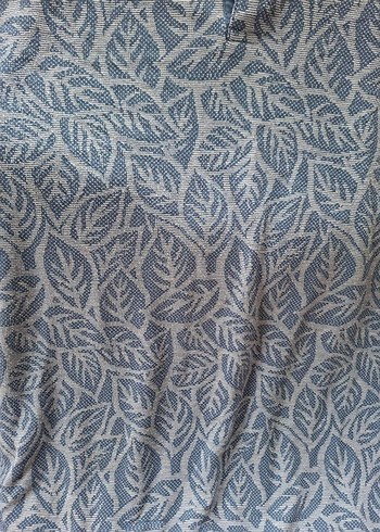 Gri Desenli Kısa Kollu Denim Polo Tişört - Görsel 2