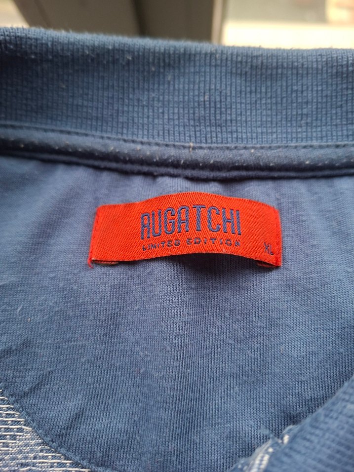 Gri Desenli Kısa Kollu Denim Polo Tişört - Görsel 3