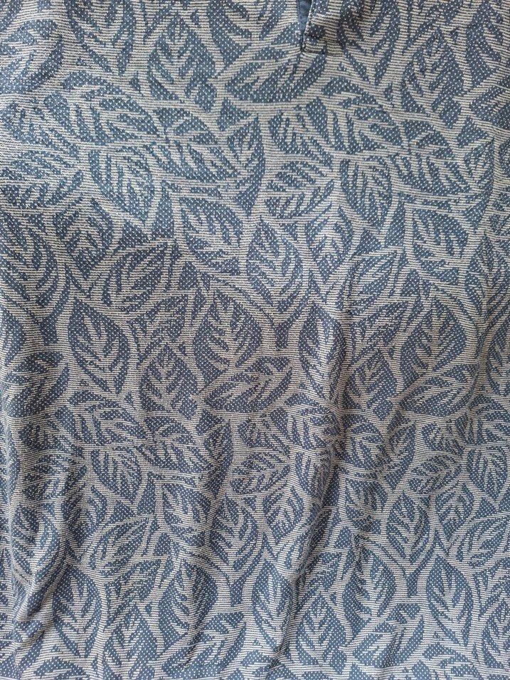 Gri Desenli Kısa Kollu Denim Polo Tişört - Görsel 2