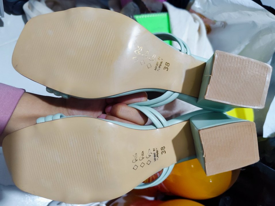 Yeşil Topuklu Kadın Sandalet - Görsel 2