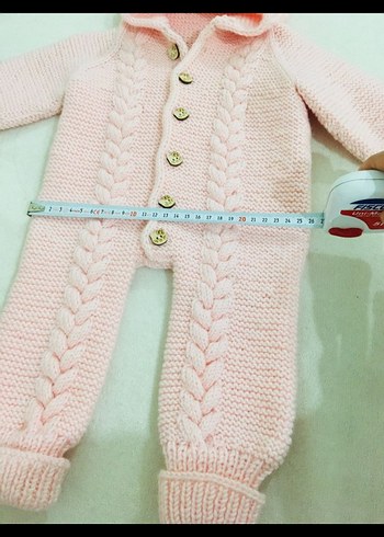 Pembe Örgü Bebek Kız Tulumu - Görsel 2